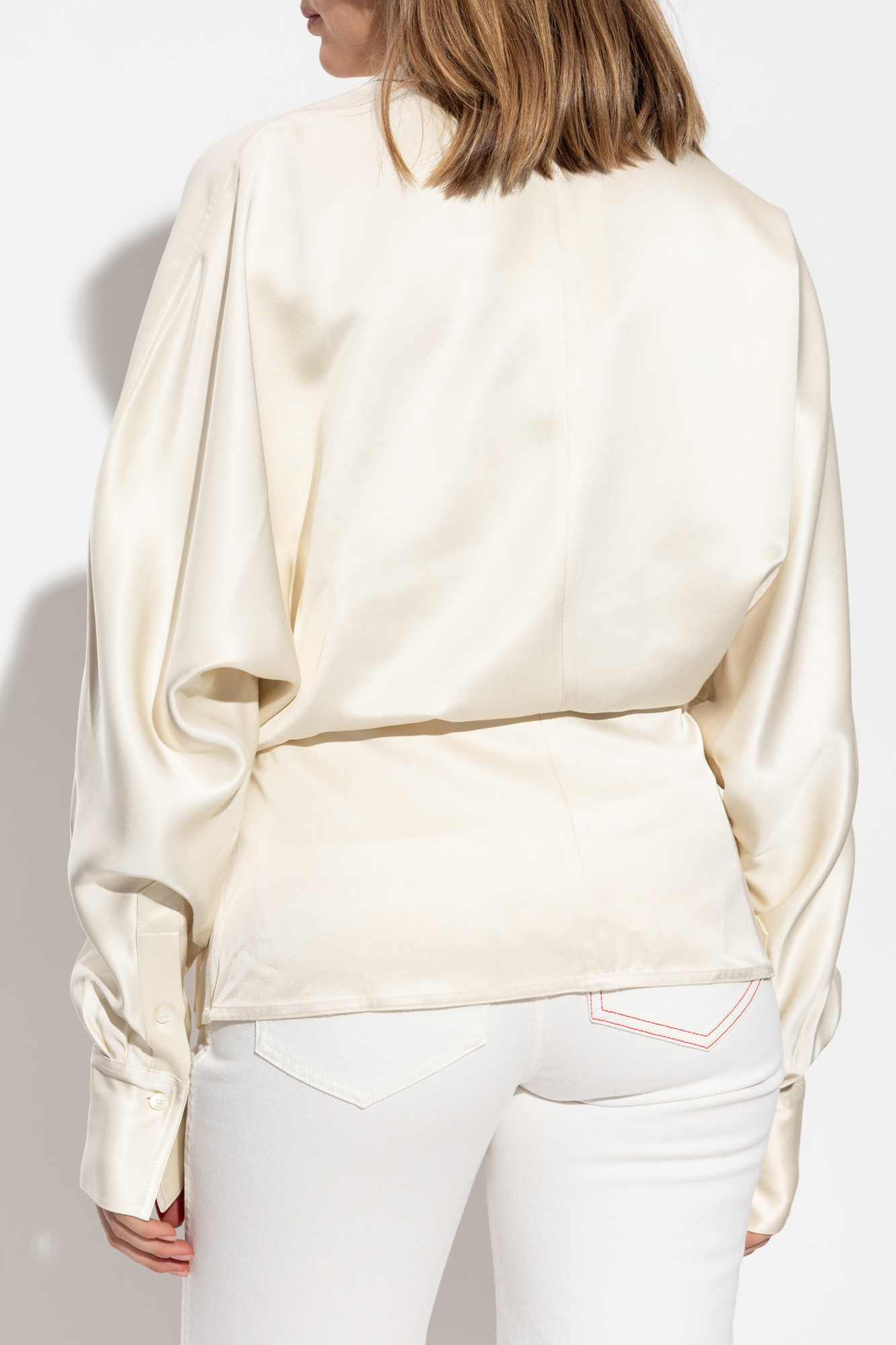 TOTEMEトーテム Shinzone購入 ASYMMETRYアシンメトリーブラウス シャツ【XS】【LSHA71916】 TOTEMEトーテム Shinzone購入 ASYMMETRYアシンメトリーブラウス シャツ